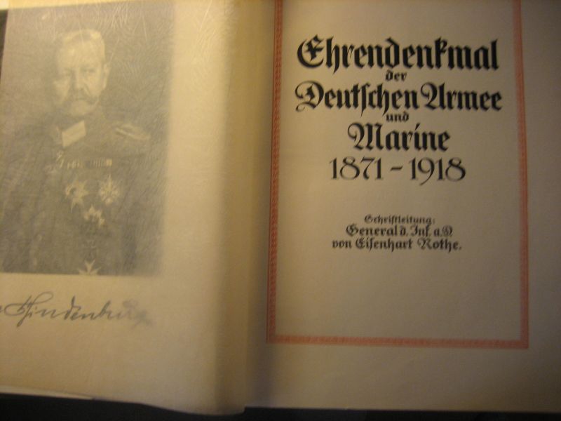 General d. Inf. a.D. von Eisenhart Rothe - Ehrendenkmal der deutschen Armee und Marine