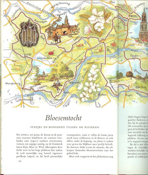 READER'S DIGEST en A.N.W.B - UIT IN EIGEN LAND  met vijtig toeristische tochten door nederland met twee korenmolens in bedrijf en te bezichtigen : de St Martinus 1850  EN DE KORENBLOEM BIJ DE GREFFELKAMP
