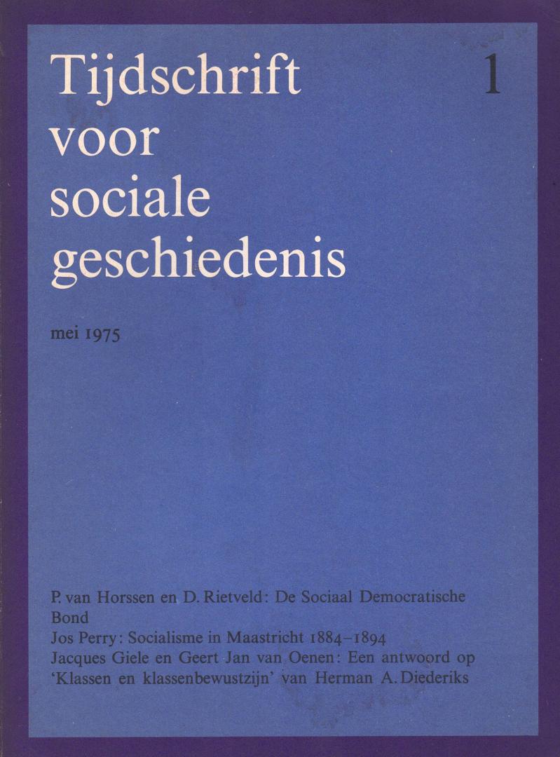 Auteurs, Diverse - Tijdschrift voor Sociale Geschiedenis 1 (1975). Inhoud:
