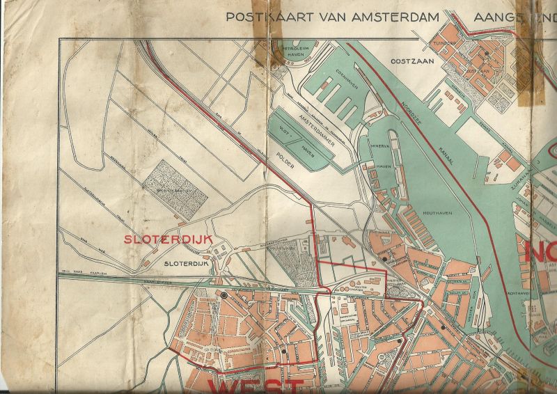 Anoniem (volgens beeldbank Stadsarchief Amsterdam: H. Schut) - Postkaart van Amsterdam. Aangevende de indeeling in besteldistricten