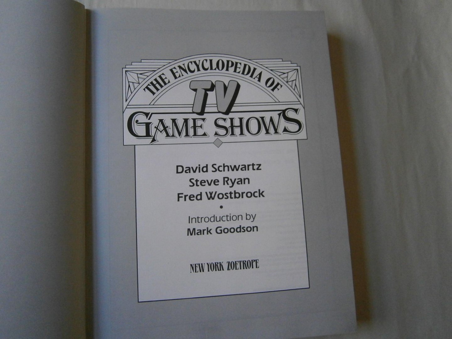 Schwartz, David Steve Ryan, Fred Wostbrock - The Encyclopedia of TV Game shows
