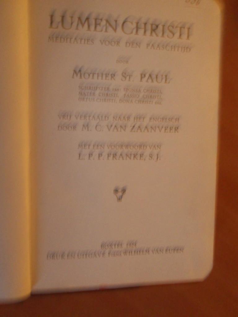 St.Paul, Mother - Lumen Christi meditaties voor den paaschtijd