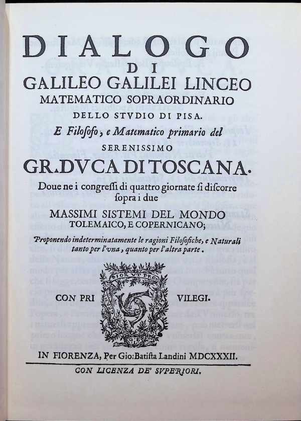 Galileo Galilei - Dialogo Massimi Sistemi del Mondo Tolemaico e Copernicano