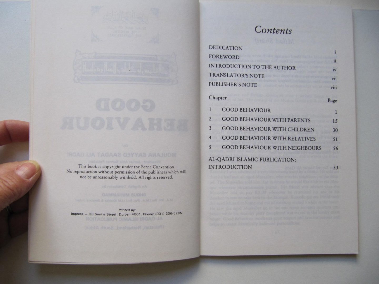 Maulana Sayyed Saadat Ali Qadri - Good Behaviour