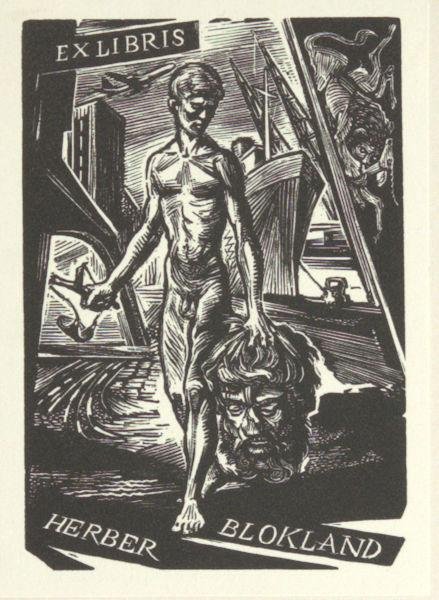 Kotrba, Emil. - Exlibris voor Herber Blokland.