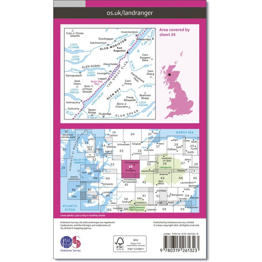  - Fort Augustus, Glen Roy & Glen Moriston, Landranger 034