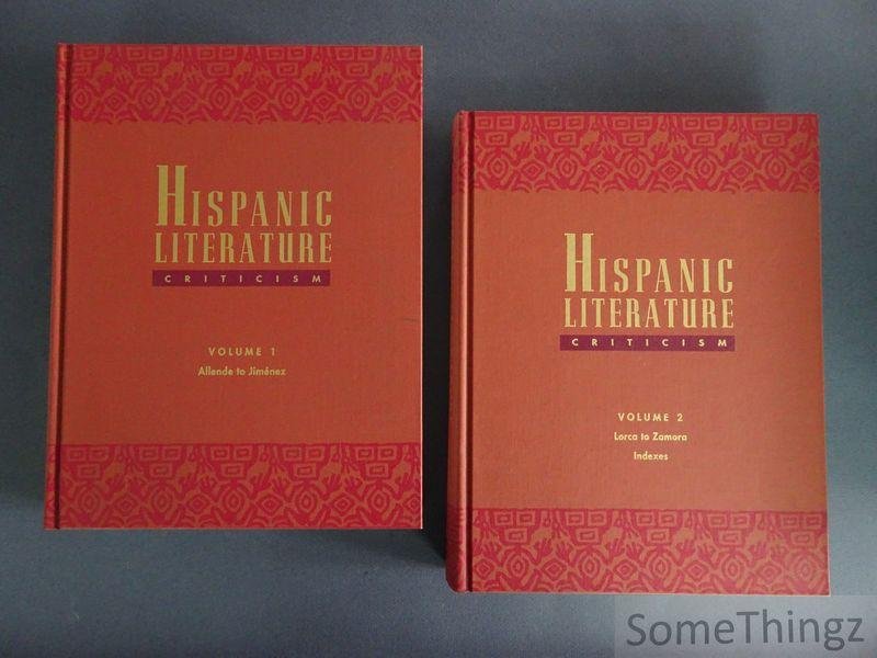 Jelena Krstovic (ed.). - Hispanic Literature Criticism. Volume 1: Allende to Jimenez. Volume 2: Lorca to Zamora. Indexes.