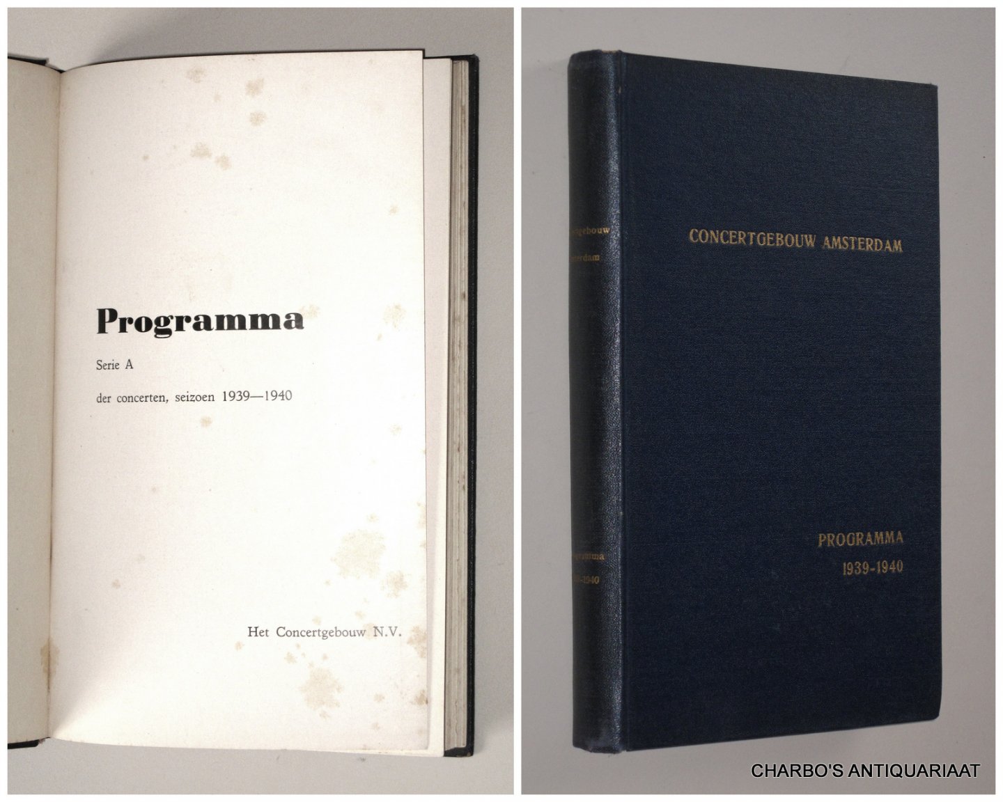 CONCERTGEBOUW, N.V. HET, - Programma (serie A) der concerten seizoen 1939-1940.
