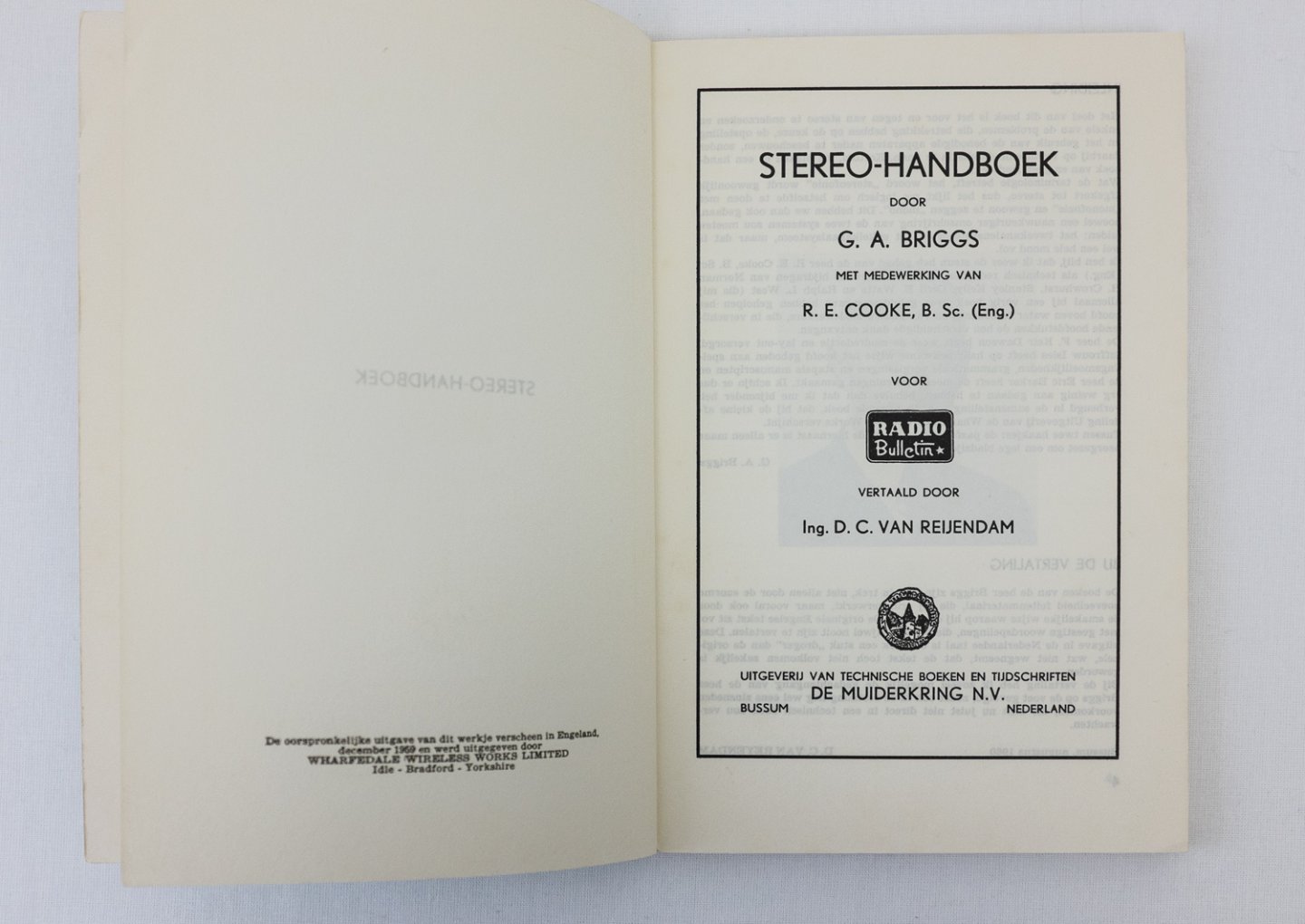 Briggs, G.A.,  Reijendam, D.C. van (vertaler) - Stereo-handboek - Briggs' stereo handboek