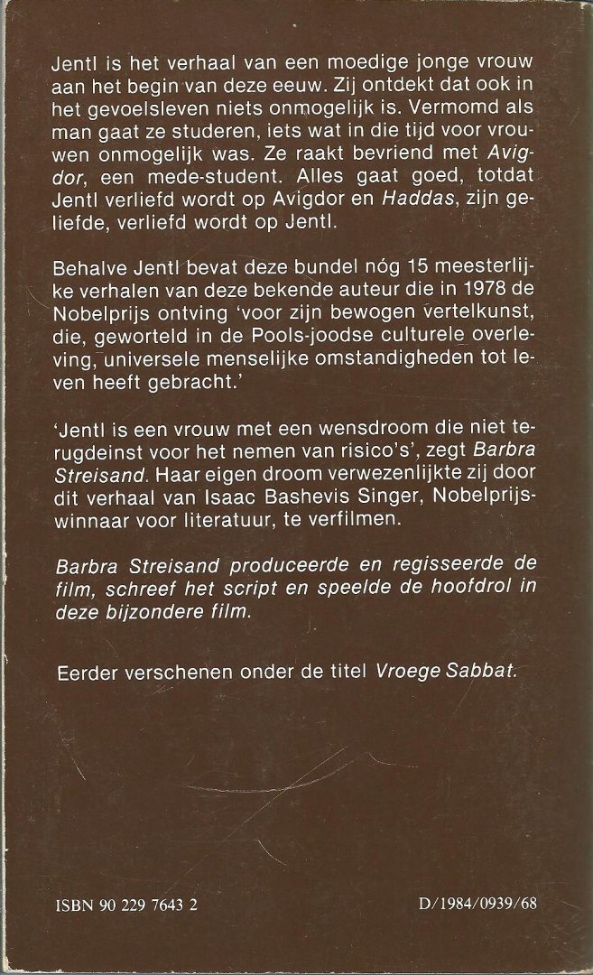 Singer, Isaac Bashevis - Jentl en andere verhalen