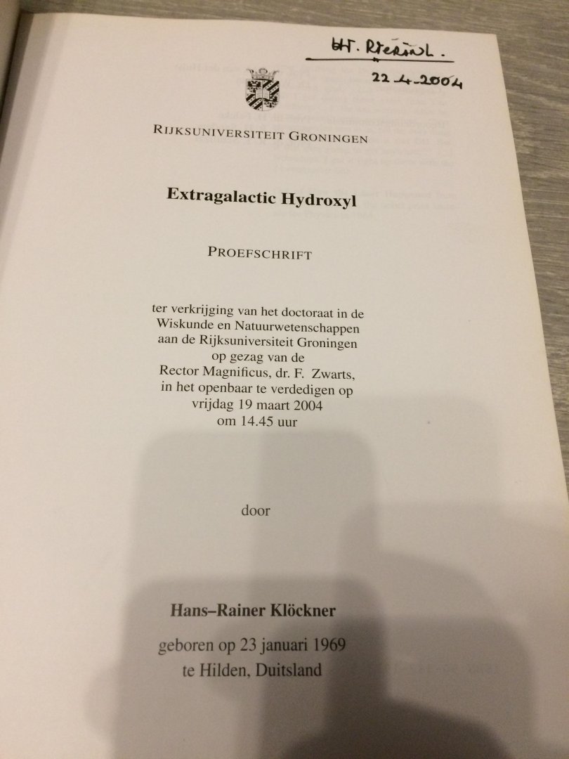 Klockner, H.-R. - Extragalactic Hydroxyl / druk 1