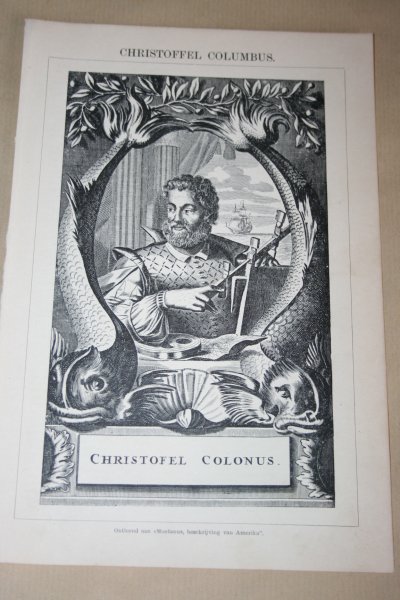  - Oude prent - Christoffel Columbus - circa 1900