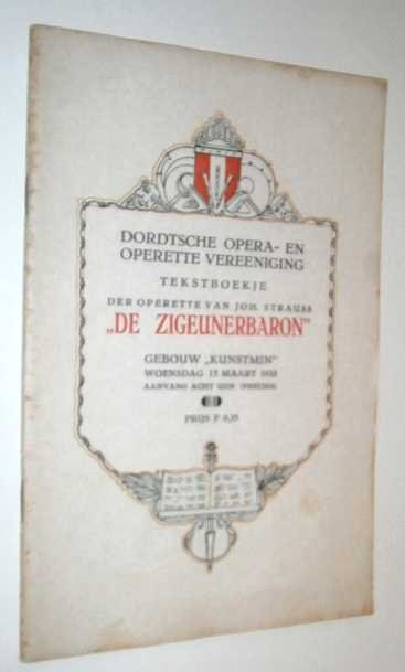 Strauss, J. - Tekstboekje der operette van Joh. Strauss De zigeunerbaron.