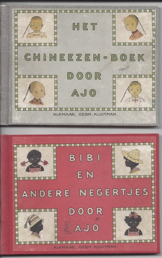 AJO [pseudoniem van Henriëtte Jacoba Elisabeth Helena Fox-Borel (1885-1976)] - Het Chineezen-boek, Bibi en andere negertjes, Het Pierrot-boekje en Mop, pop en nog veel meer