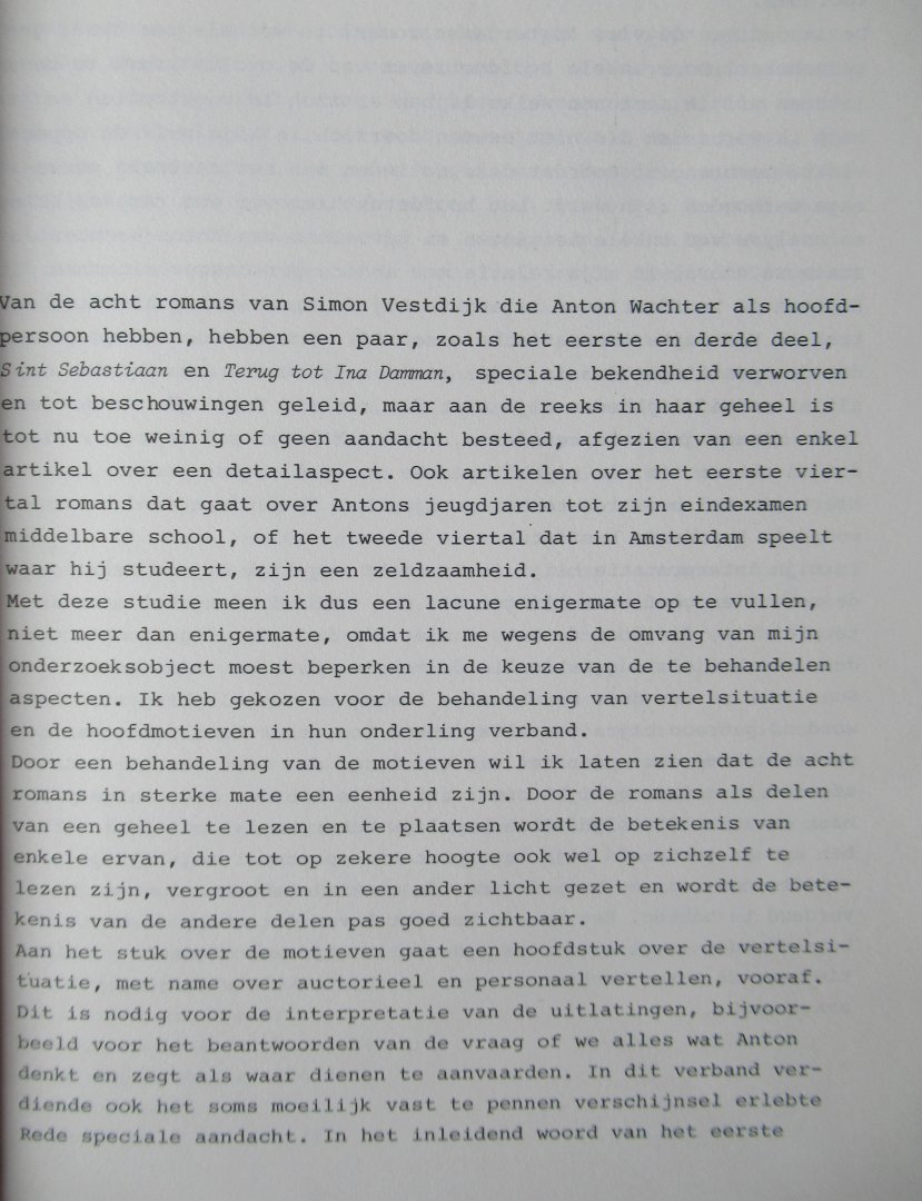 Marres, R.F.M. - Enkele aspecten van de Anton Wachtercyclus van S. Vestdijk. De vertelsituatie en de hoofdmotieven