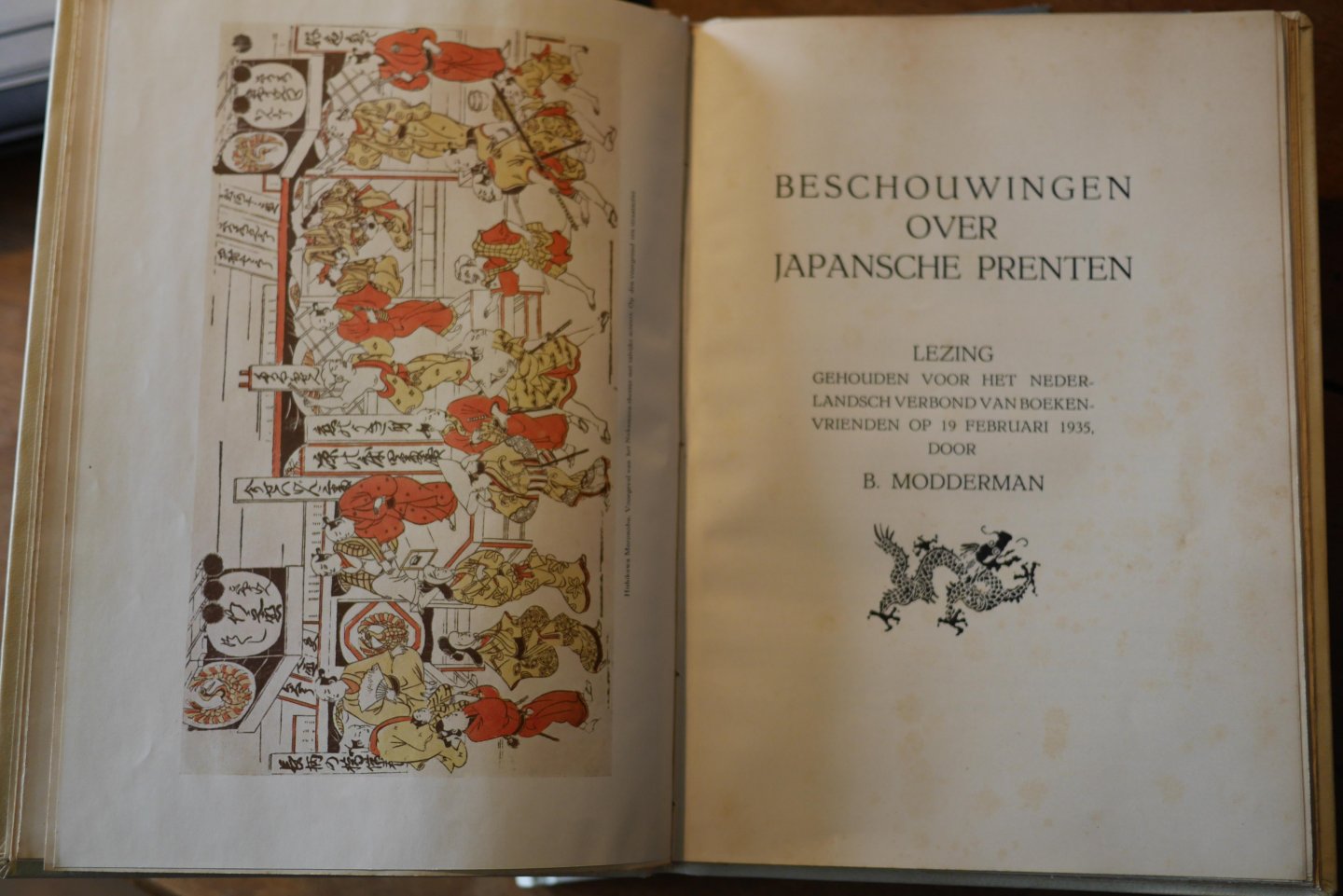 Berend Modderman - Beschouwingen over Japansche Prenten, Lezing gehouden voor het Nederlandsch Verbond van boekenvrienden op 19 Februari 1935.