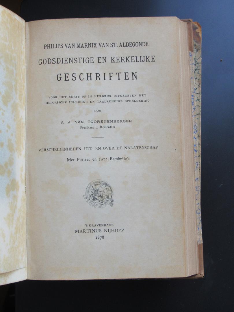 Toorenenbergen, J.J.van - Philips van Marnix van St. Aldegonde. Godsdienstige en kerkelijke geschriften (4 delen in 3 banden)