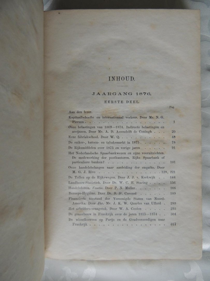 Bruyn Kops, mr. J.L. de - De Economist: Tijdschrift voor alle Standen, tot Bevordering van Volkswelvaart, door Verspreiding van eenvoudige Beginselen van Staatshuishoudkunde - 1876 Compleet