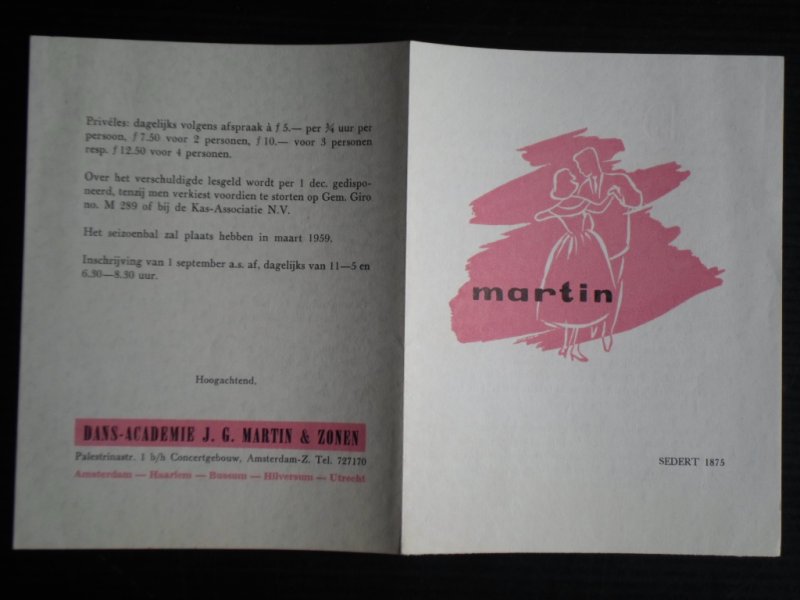 Folder - Dans-Academie Martin, Amsterdam