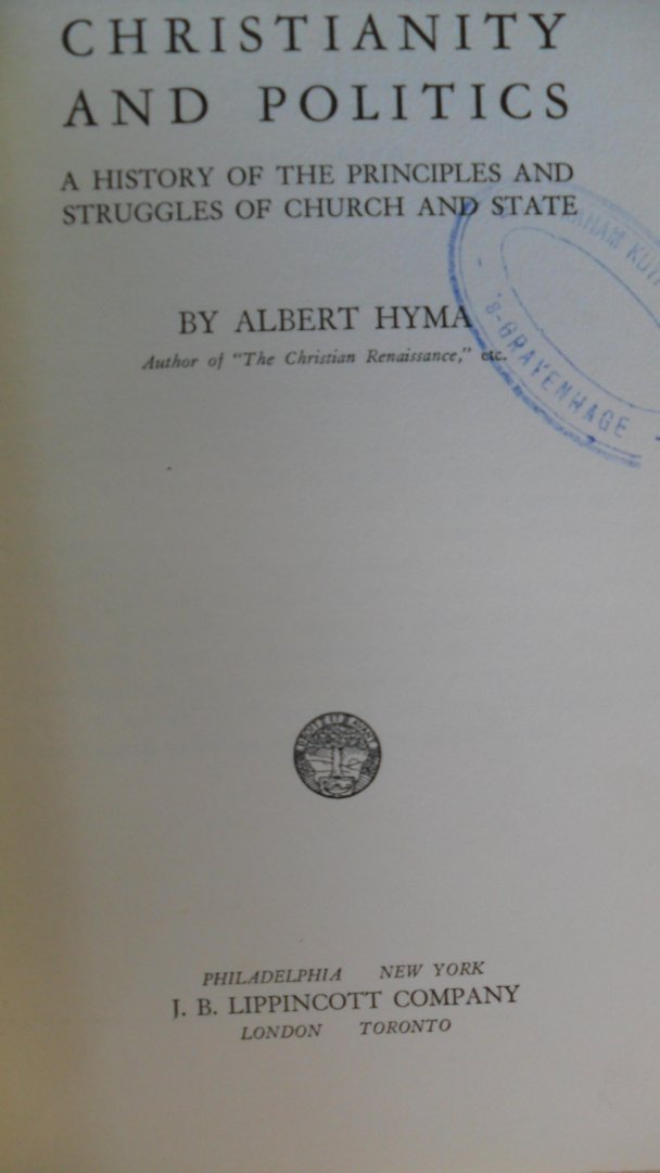 Hyma Albert - Christianity and politics