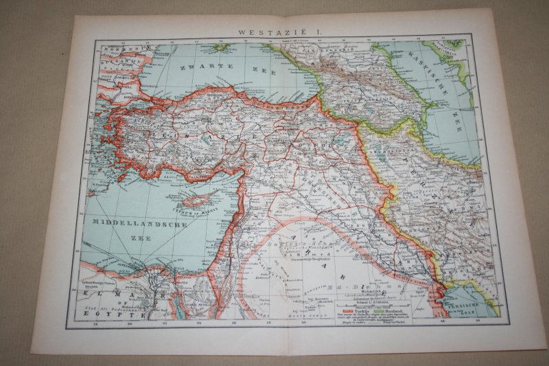  - 2 oude kaarten West-Azië (oa Perzië, Afghanistan enz) - circa 1905