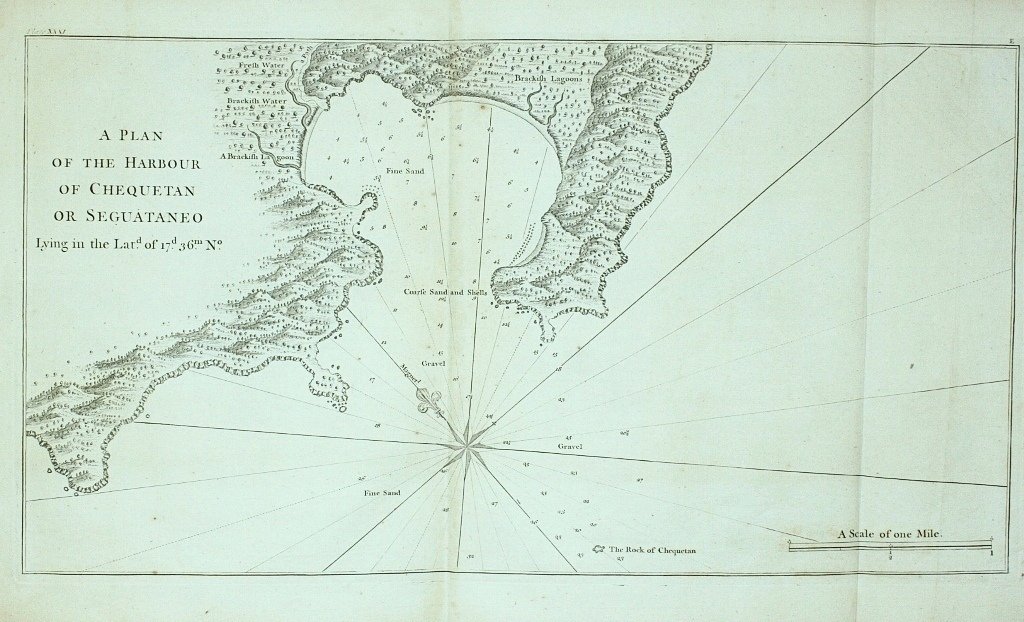 Anson, George - A plan of the harbour of Chequetan or Seguataneo