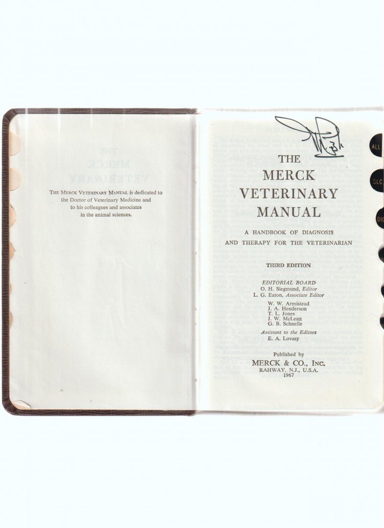 Siegmund, O.H., L.G. Eaton (editors) - The Merck veterinary manual,m a handbook of diagnosis and therapy for the veterinarian
