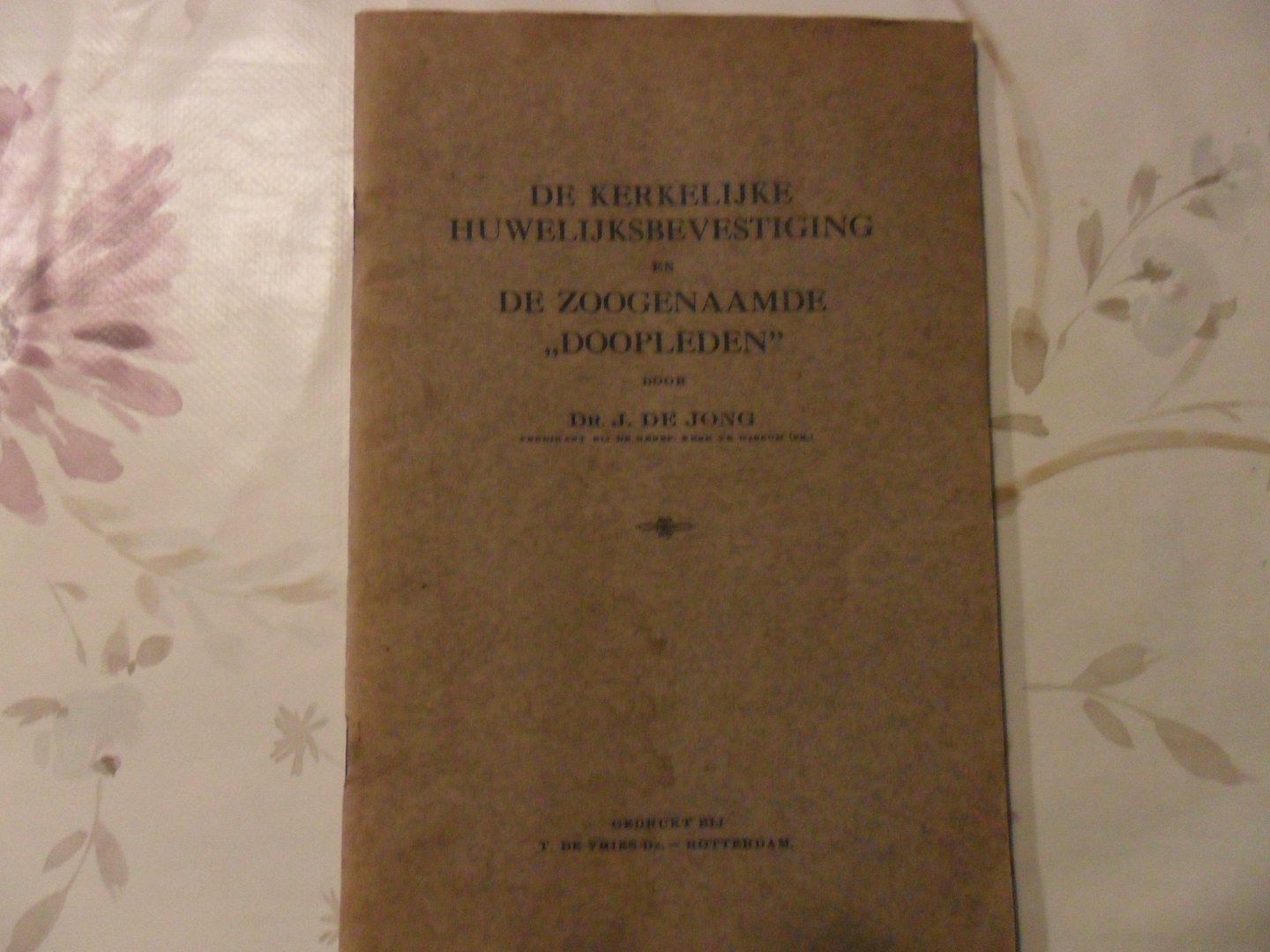 Jong de J. - de kerkelijke huwelijksbevestiging