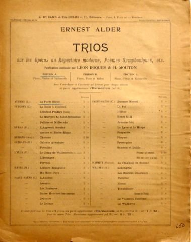 Aubert, Louis: - La forêt bleue. Conte lyrique de Louis Aubert. Trio par H. Mouton.