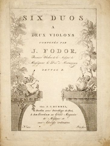 Fodor, Joseph: - Six duos à deux violons. Oeuvre II