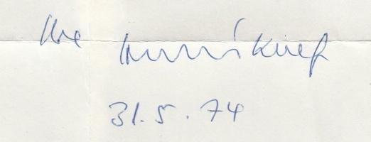 KNEF, Hildegard - Handgeschreven brief aan 'Lieber Guus und Anny''.