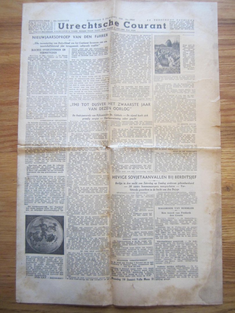 Utrechtsche Courant - Utrechtse Courant Maandag 3 januari 1944
