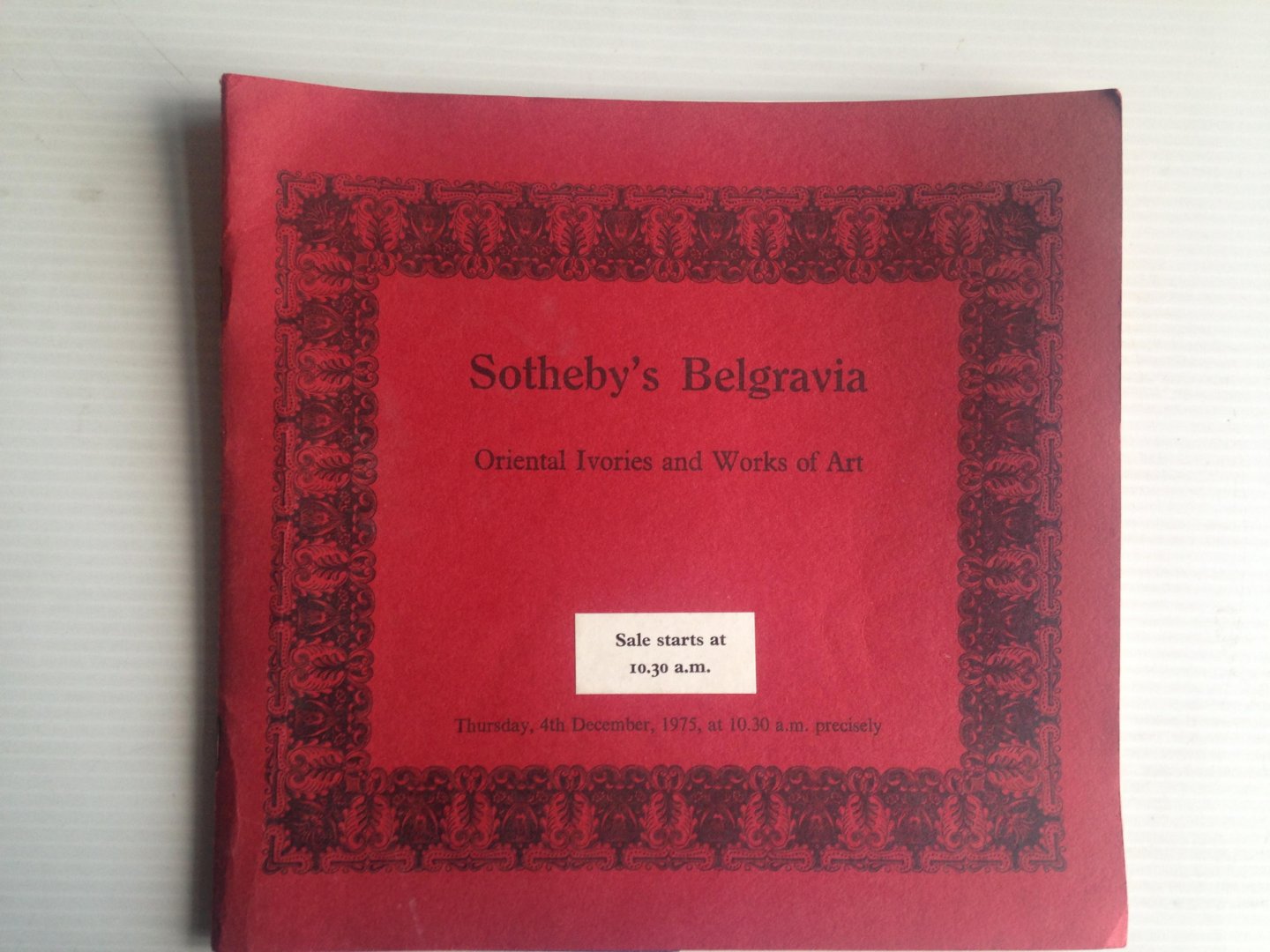 Catalogue Sotheby - Oriental Ivories and Works of Art