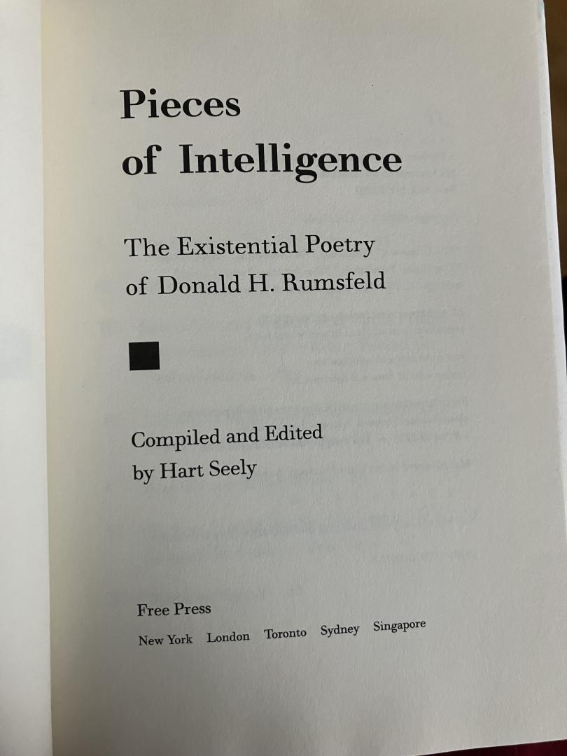 Rumsfeld, Donald H Seely, H - Pieces of intelligence