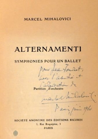 Mihalovici, Marcel: - Alternamenti. Symphonies pour un ballet