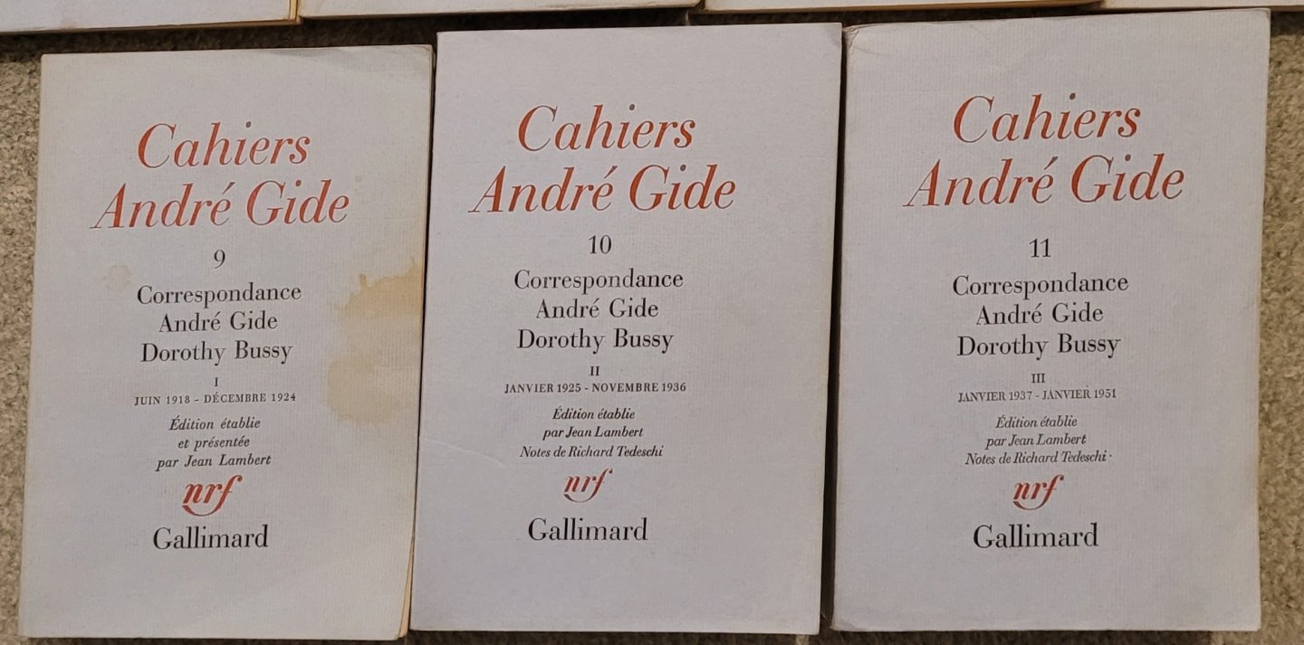 Gide, André - Cahiers André Gide 9, 10 et 11.:  Correspondance André Gide, Dorothy Bussy I, II et III : juin 1918 - décembre 1924, janvier 1925 - novembre 1936, janvier 1937 - janvier 1951 (3 volumes)