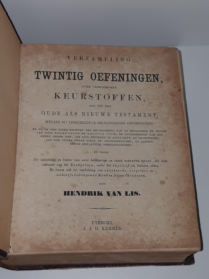 Lis, Hendrik van - Verzameling van twintig oefeningen over verscheidene keurstoffen