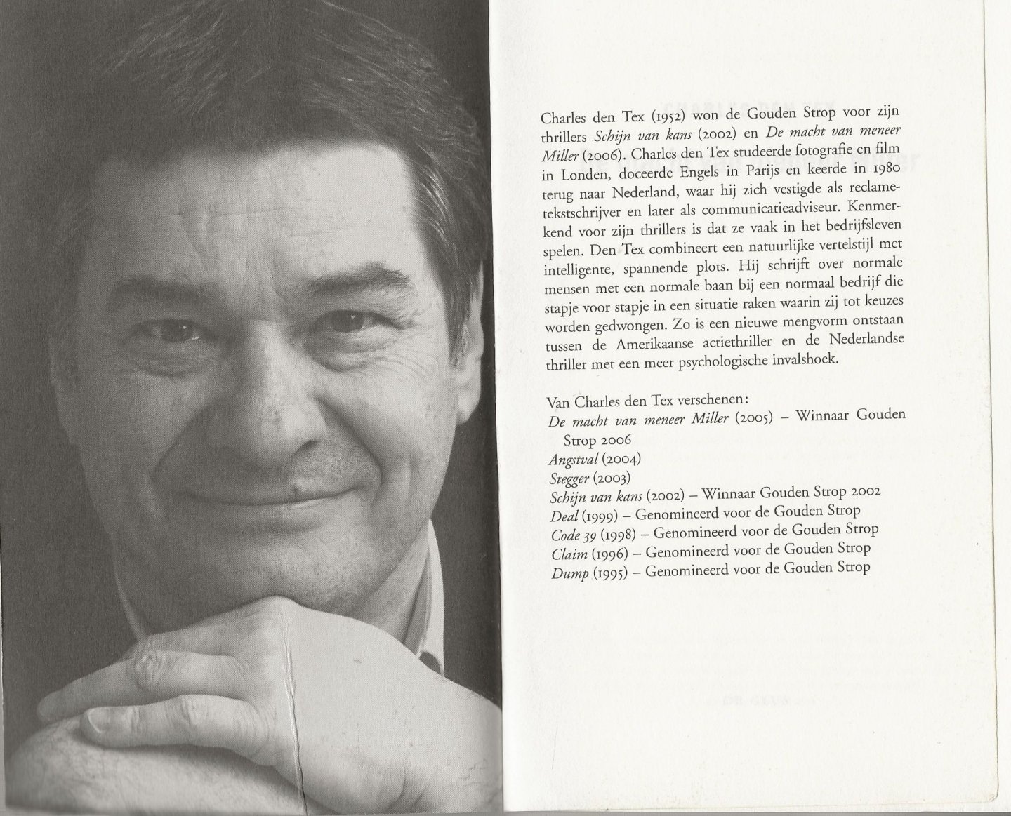 Tex, Charles den  Foto auteur Liesbeth Kuipers  Omslagillustratie  Photonica - Hollandse Hoogte - De macht van meneer Miller