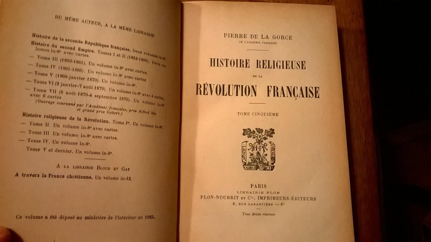 Gorce la de Pierre - Histoire religieuse revolution francaise