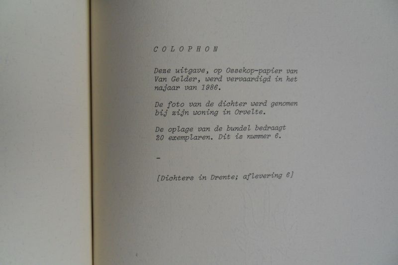 Molen, W.J. van der. - De duur van het tekort. [ Genummerd ex. 6 / 20 ].