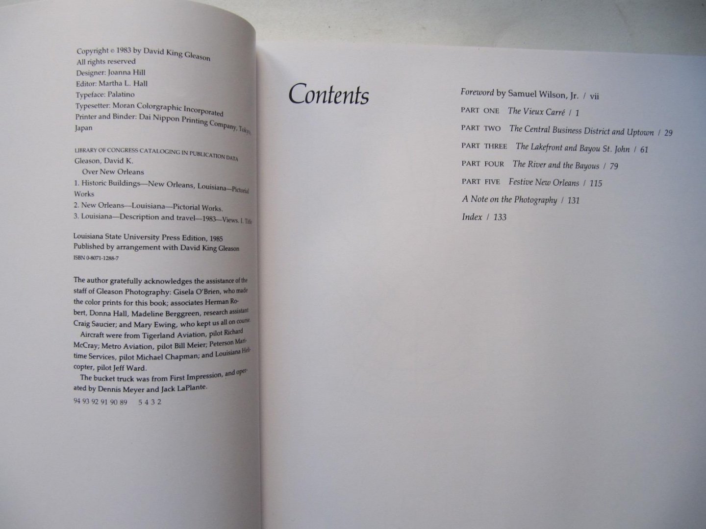 Forword by Samuel Wilson, Jr. - Over New Orleans - Aerial Photographs by David King Gleason