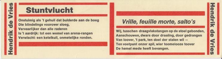 VRIES, Hendrik de - Stuntvlucht. Vrille, feuille morte, salto's.