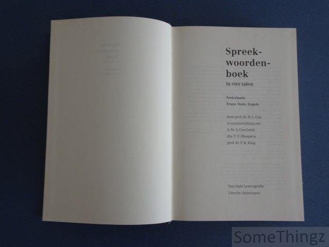 COX, H.L. - Spreekwoordenboek in vier talen. Nederlands-Frans-Duits-Engels