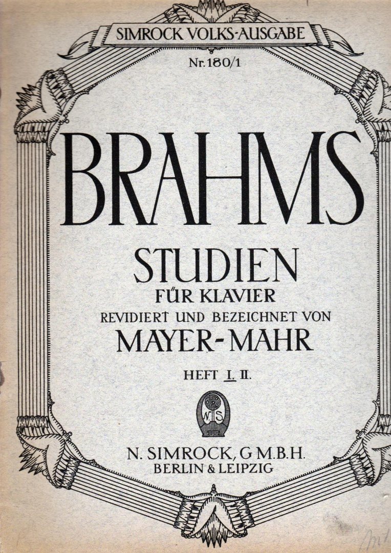 Brahms Johannes - Studien fur Klavier Heft I II