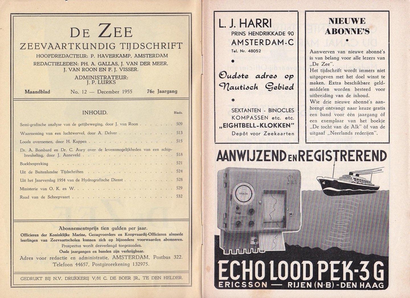  - De Zee Zeevaartkundig Tijdschrift december 1955