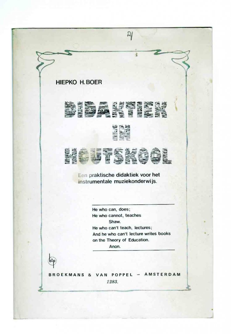 Boer Hiepko - Diedaktiek in Houtskool Broekmans & van Poppel Amsterdam