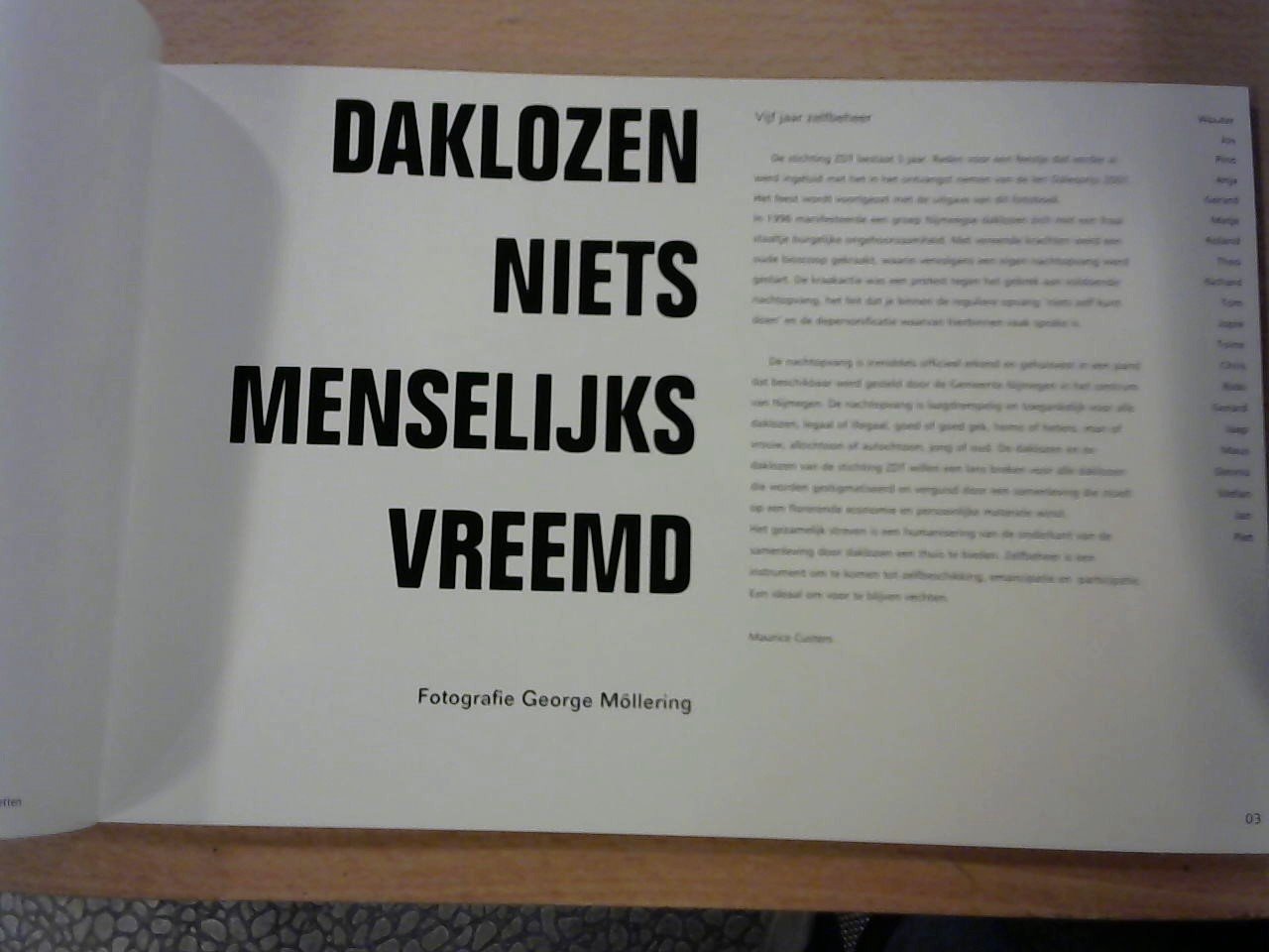 Fotografie George Möllering - Daklozen Niets Menselijks Vreemd, vijf jaar zelfbeheer