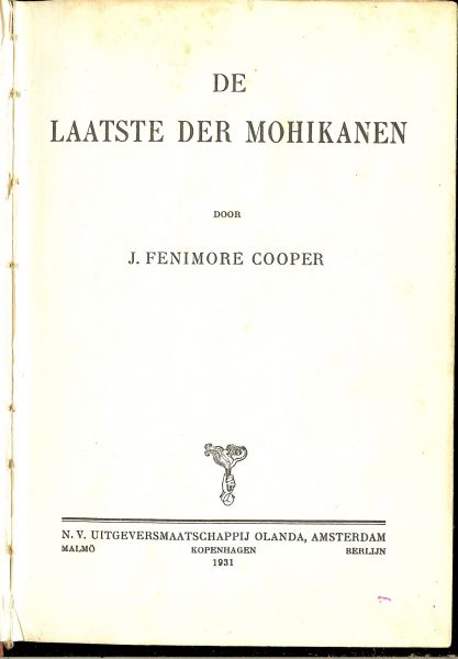 Fenimore Cooper, James - De laatste der Mohikanen