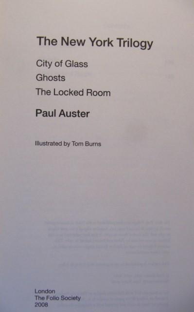Auster, Paul - The New York trilogy ( 1985-1986 ). Illustrations  by Tom Burns.