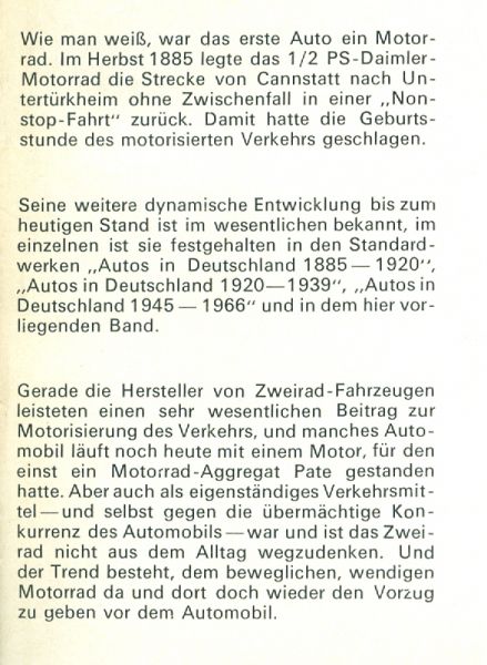 Tragatsch, Erwin - Motorräder in Deutschland 1894 - 1967 ; Eine Typen-Geschichte